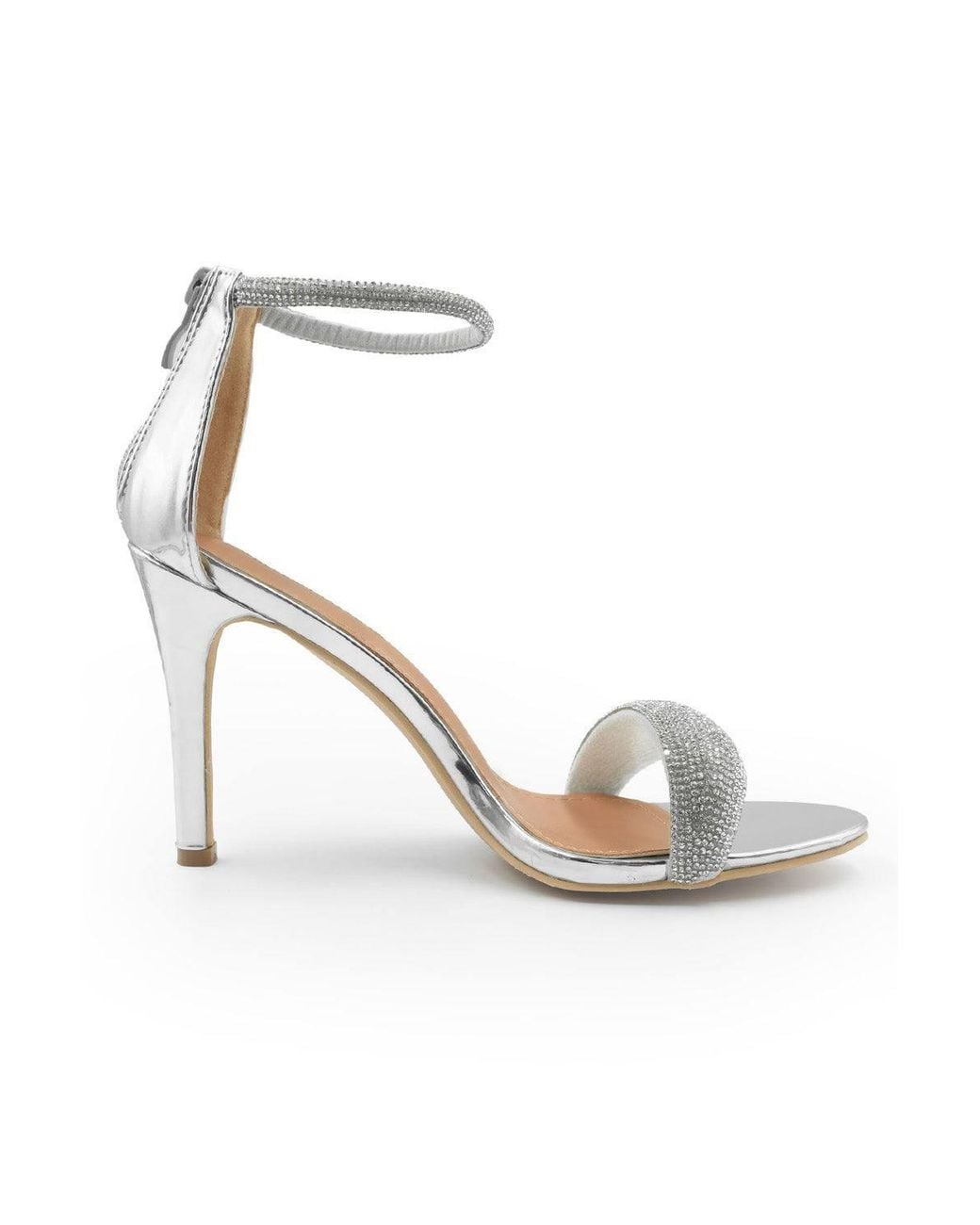 Where's That From Red 'Raina' Embellished Open Toe Stiletto Heel