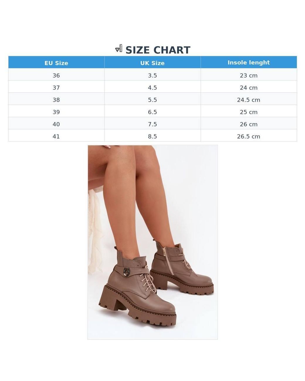 Love Lace Brown Office Block Heel Chunky Lined Ankle Boots