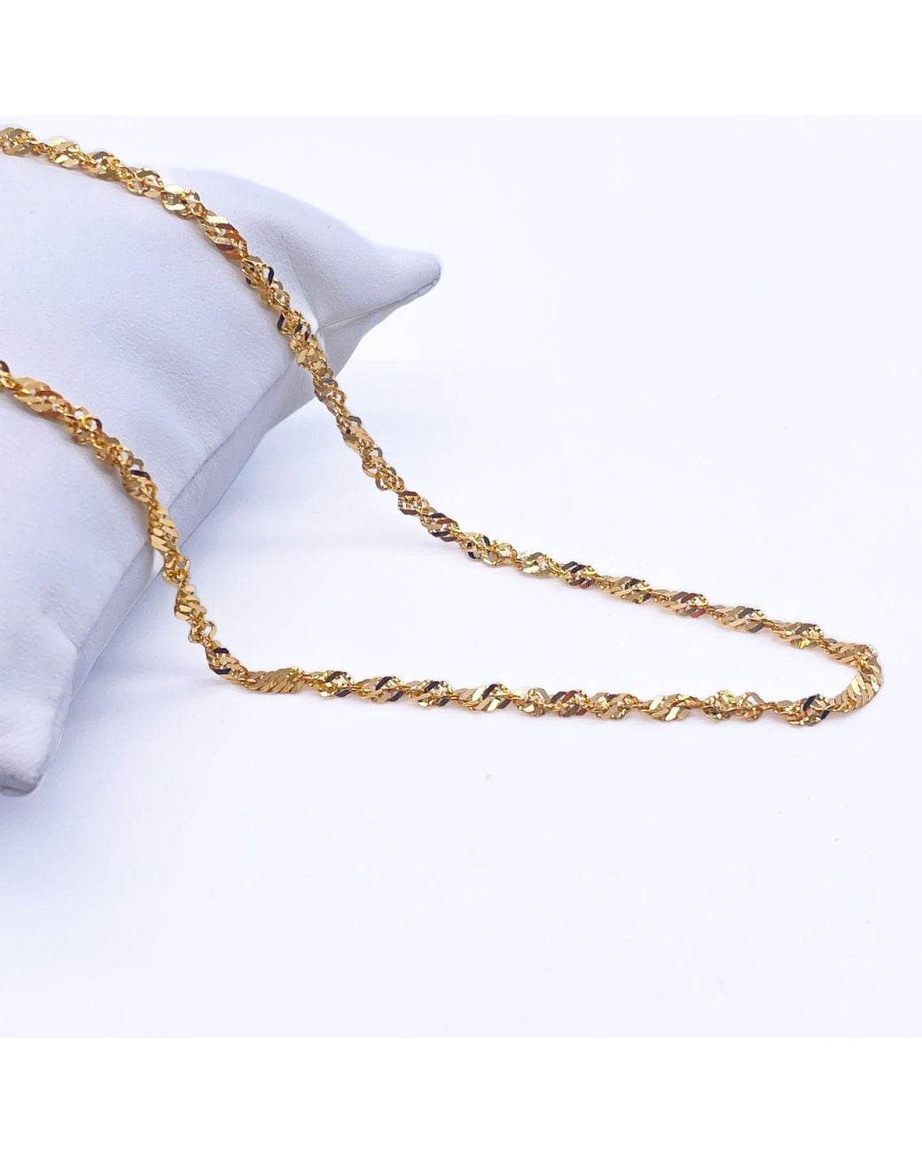 Raina Jewels Metallic 22Ct Fancy Twisted Ripple Chain Necklace 22 Inches 3Mm Width