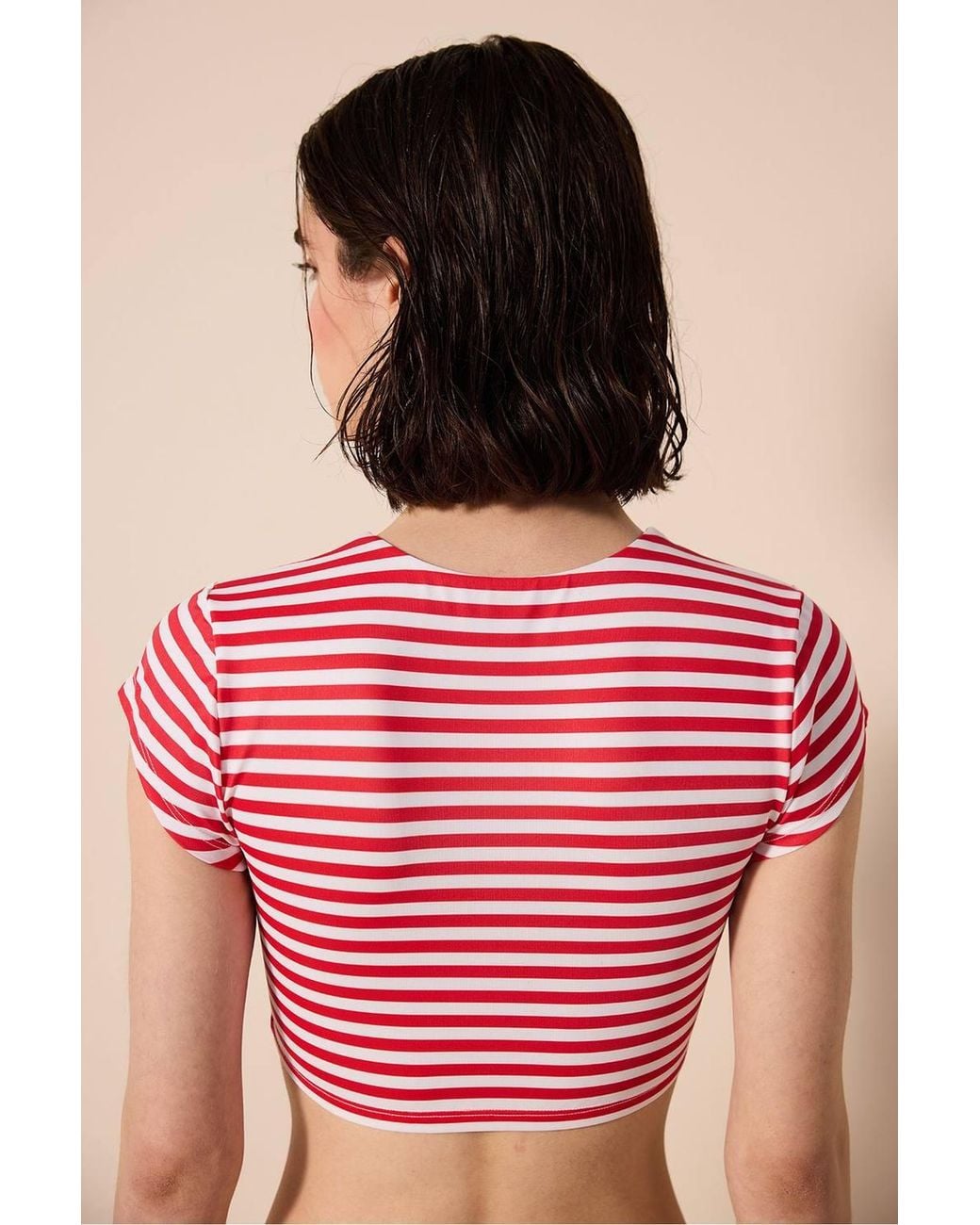 Penti Red Finy Striped Bikini Top