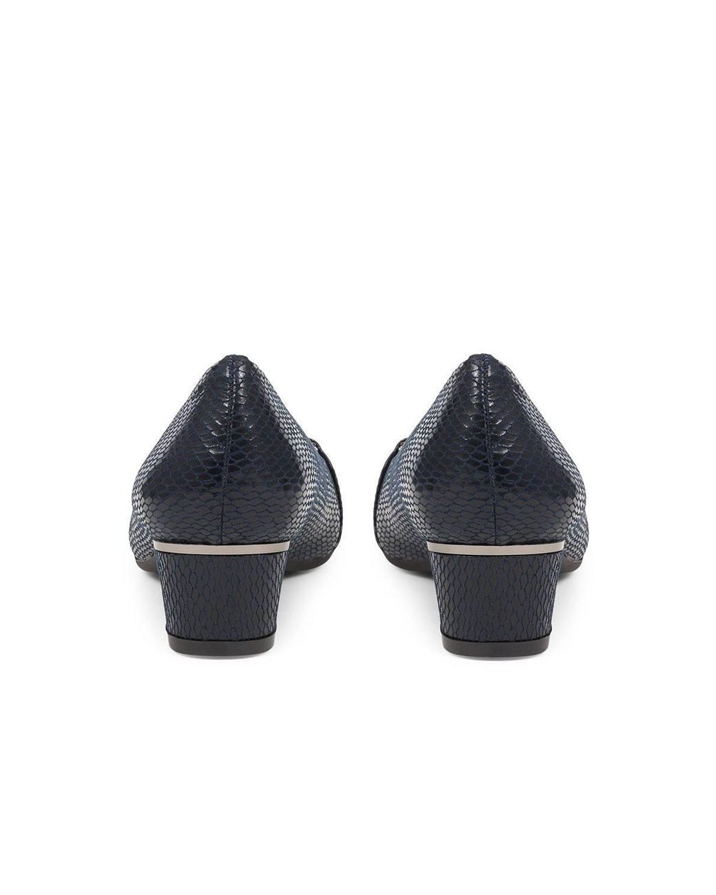 Pavers Blue Heeled Court Shoe