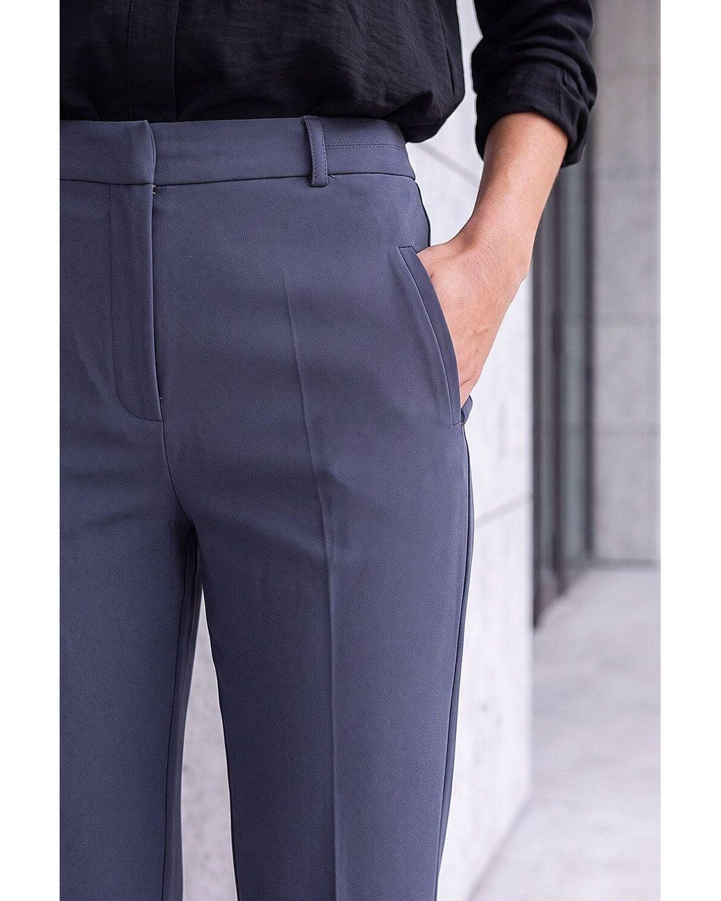 Roman Blue Long Straight Leg Stretch Trouser