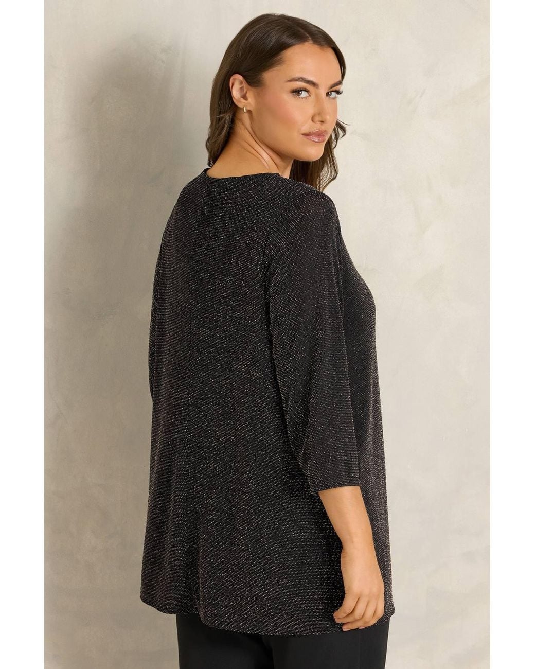 Evans Black Pleat Front Swing Top