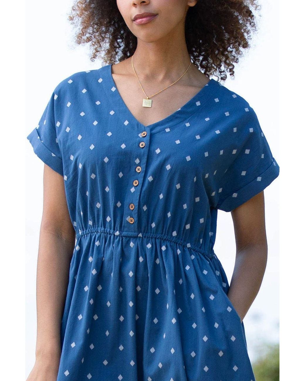 Kite Blue Tadden Dobby Diamond Dress