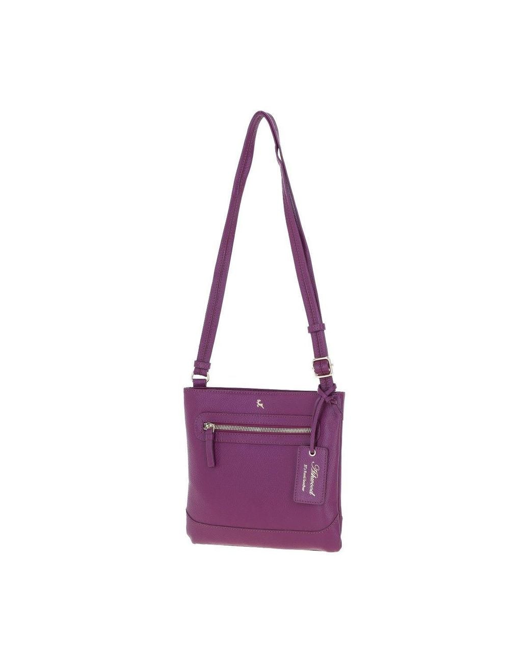 Ashwood Leather Purple 'Bliss' Leather Cross Body Bag With Adjustable Strap