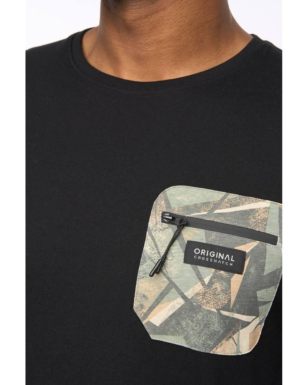 Crosshatch Black Campbox T-Shirt for men