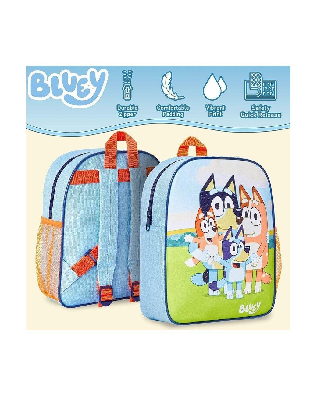Bluey Blue Graphic Backpack