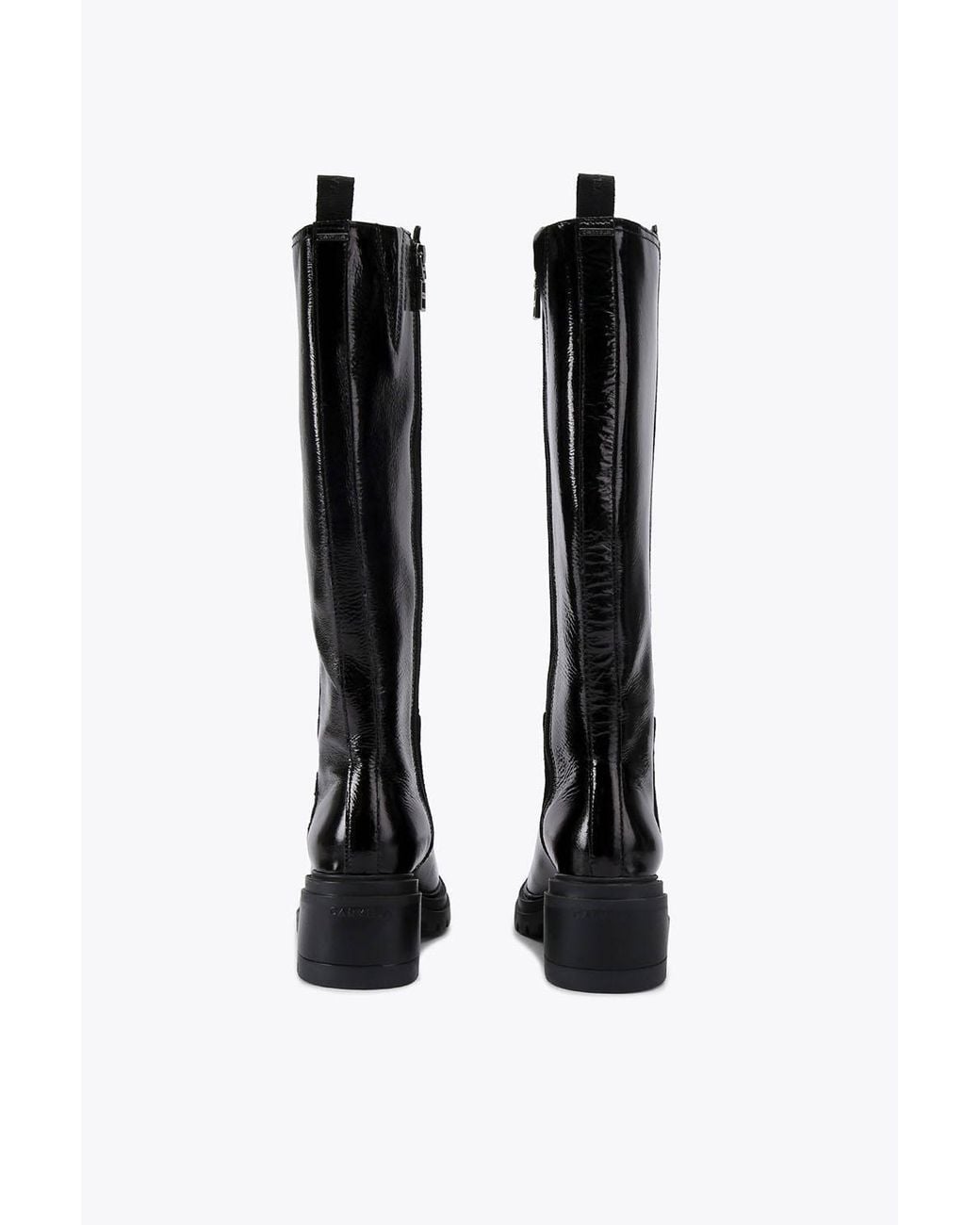 Carvela Kurt Geiger Black 'Champion Knee High' Leather Patent Boots