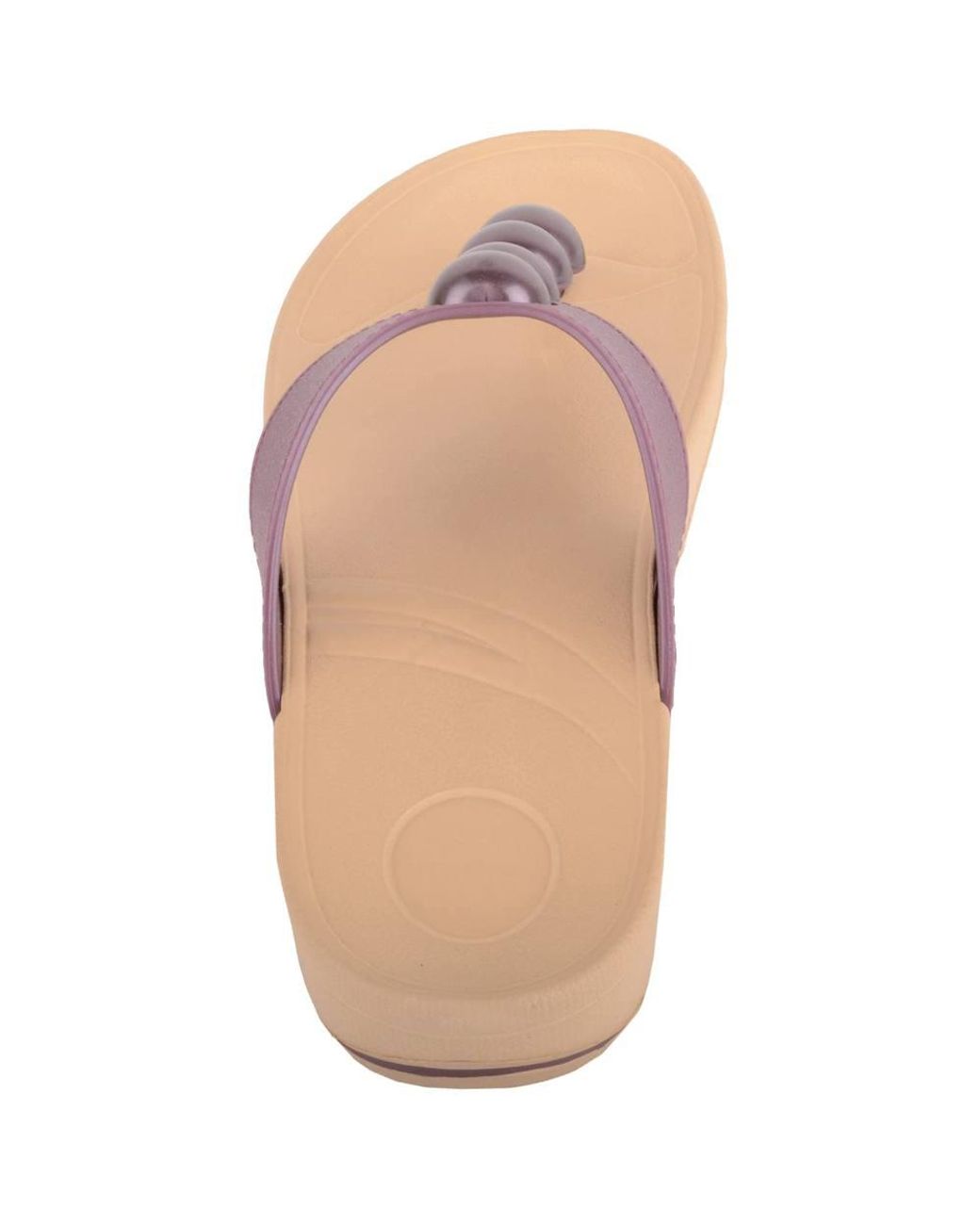 Absolute Footwear Pink Easy Slip On Beaded Wedged Toe Bar Summer Sandals Flip Flops