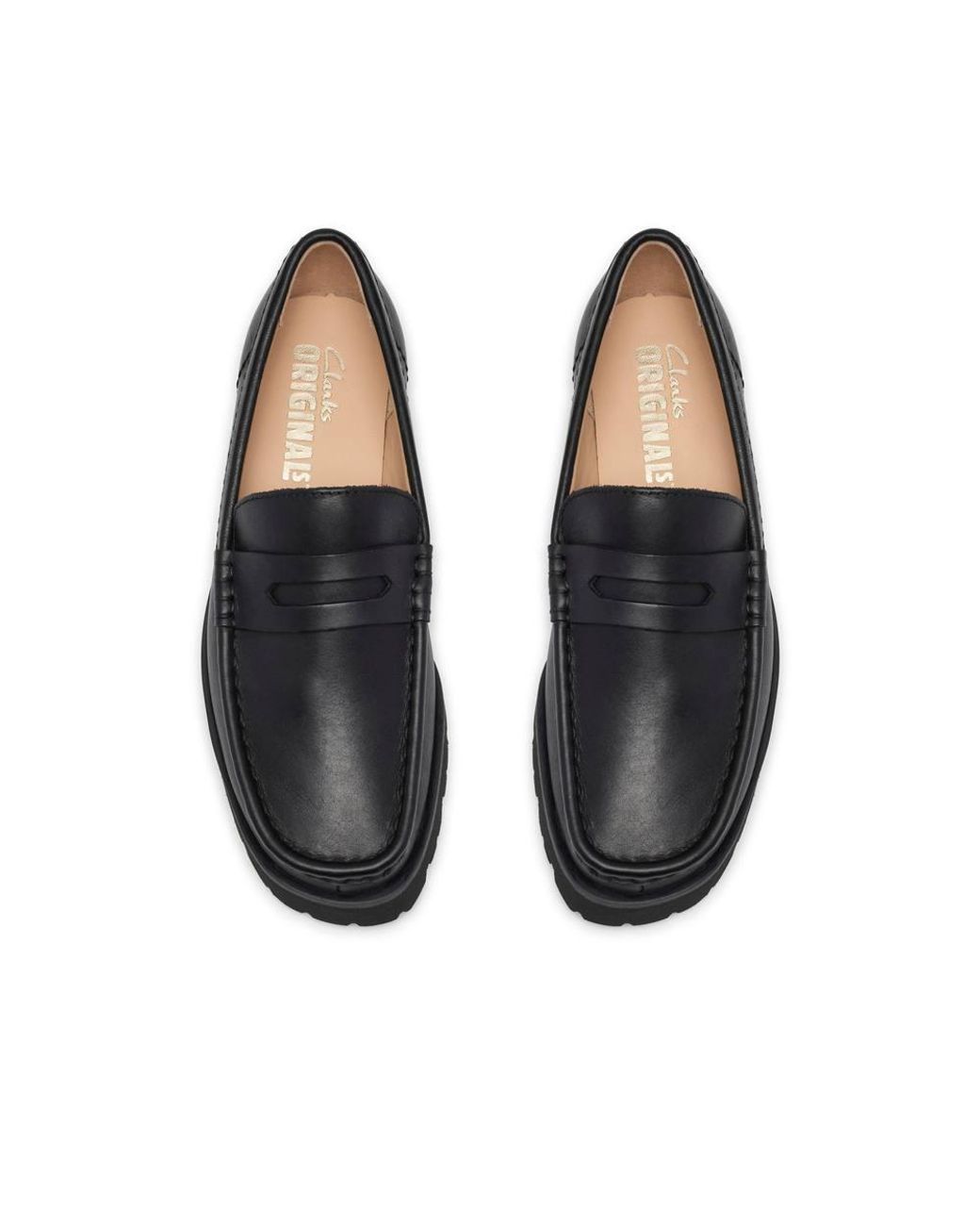 Clarks Black Yukoner Penny Leather Loafers, Slip Ons