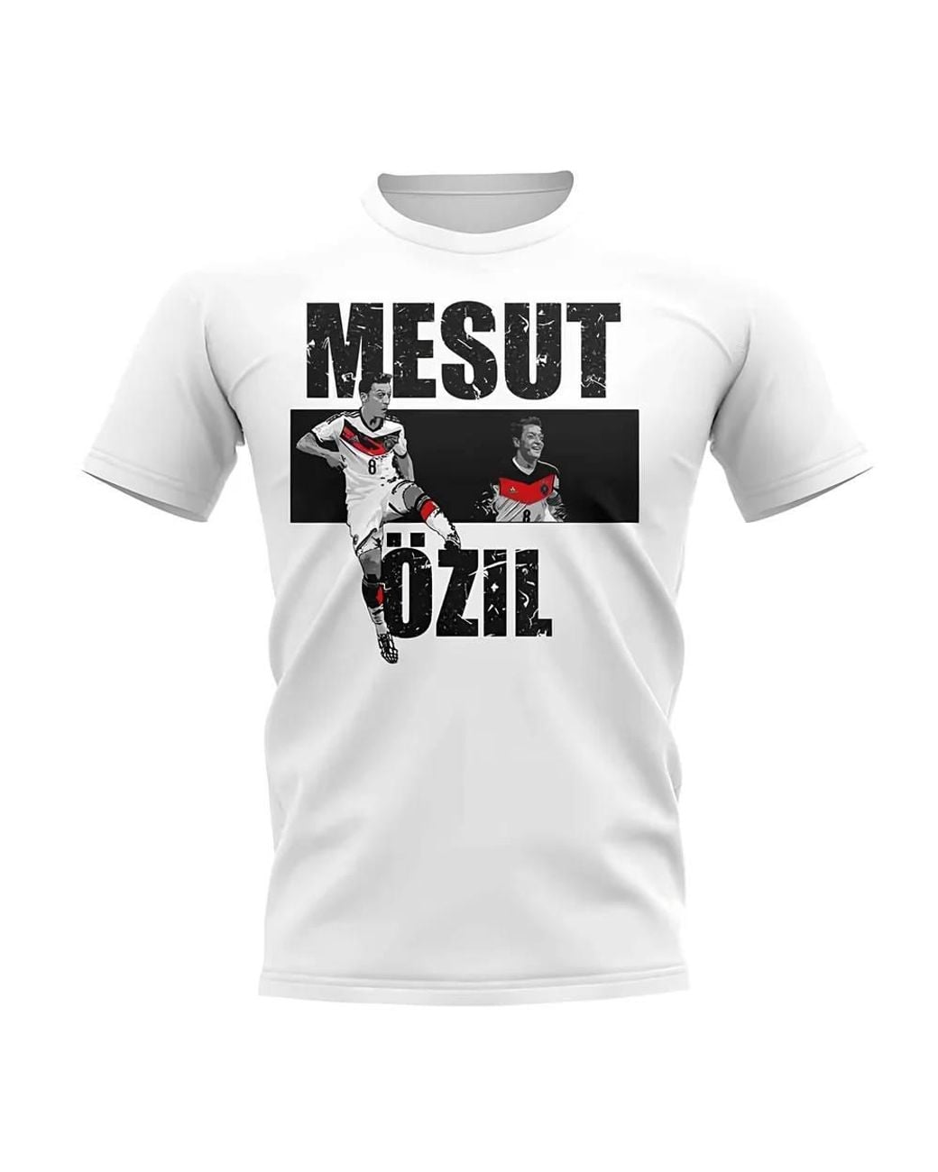 Germany White Mesut Ozil Player Collage T-Shirt
