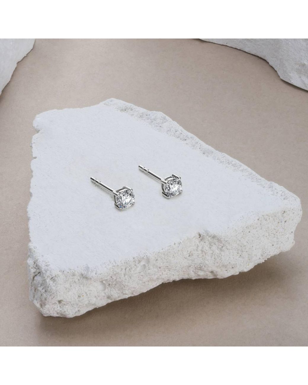 The Diamond Store White 0.50Ct Round Cut Lab Diamond Stud Earrings