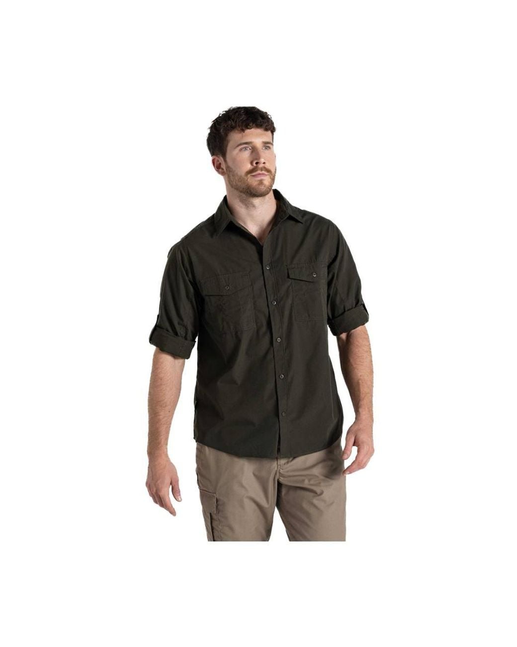 Craghoppers Green Kiwi Long-Sleeved Shirt for men