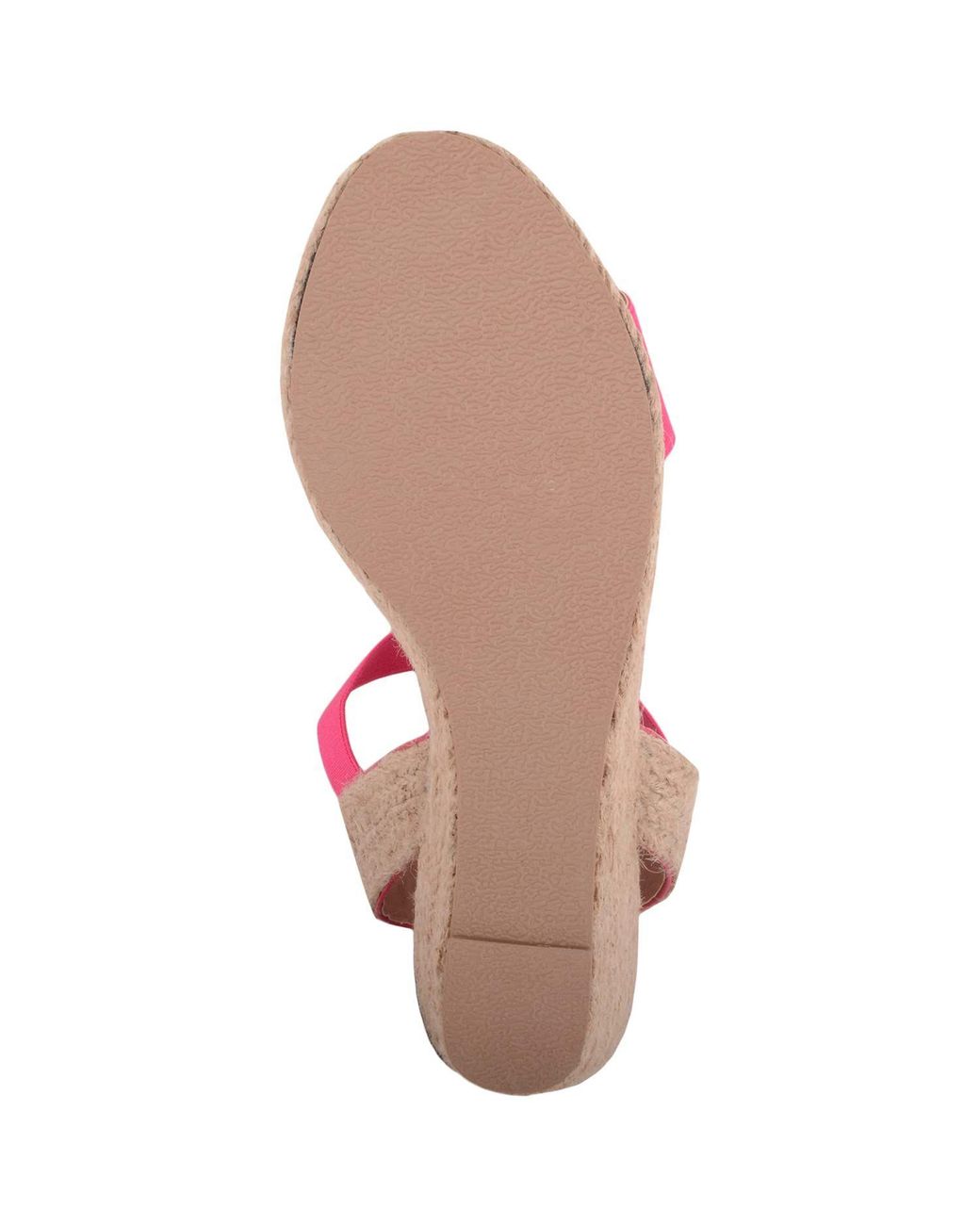 Absolute Footwear Pink Wedged Elasticated Strap Woven Contrast Colour Sandals