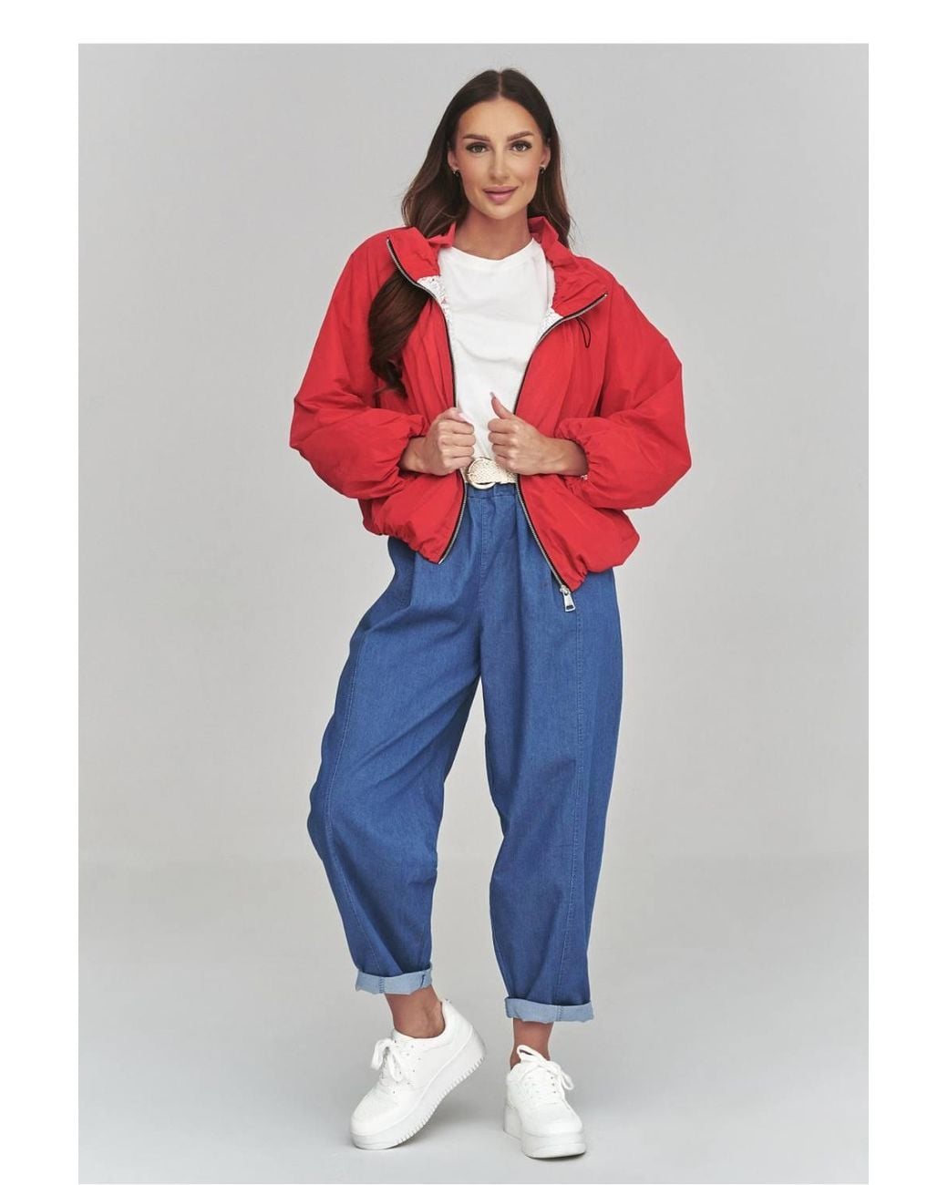 Love Lace Red Everyday Lightweight Jacket With Pockets