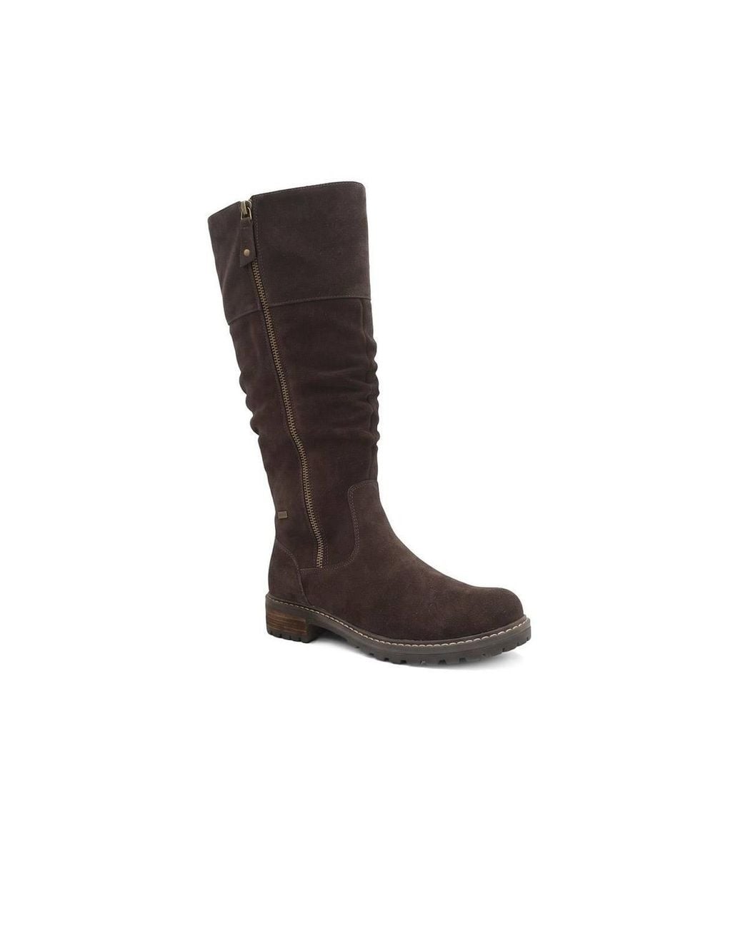 Pavers Black Suede Leather Wide Calf Fit Boots