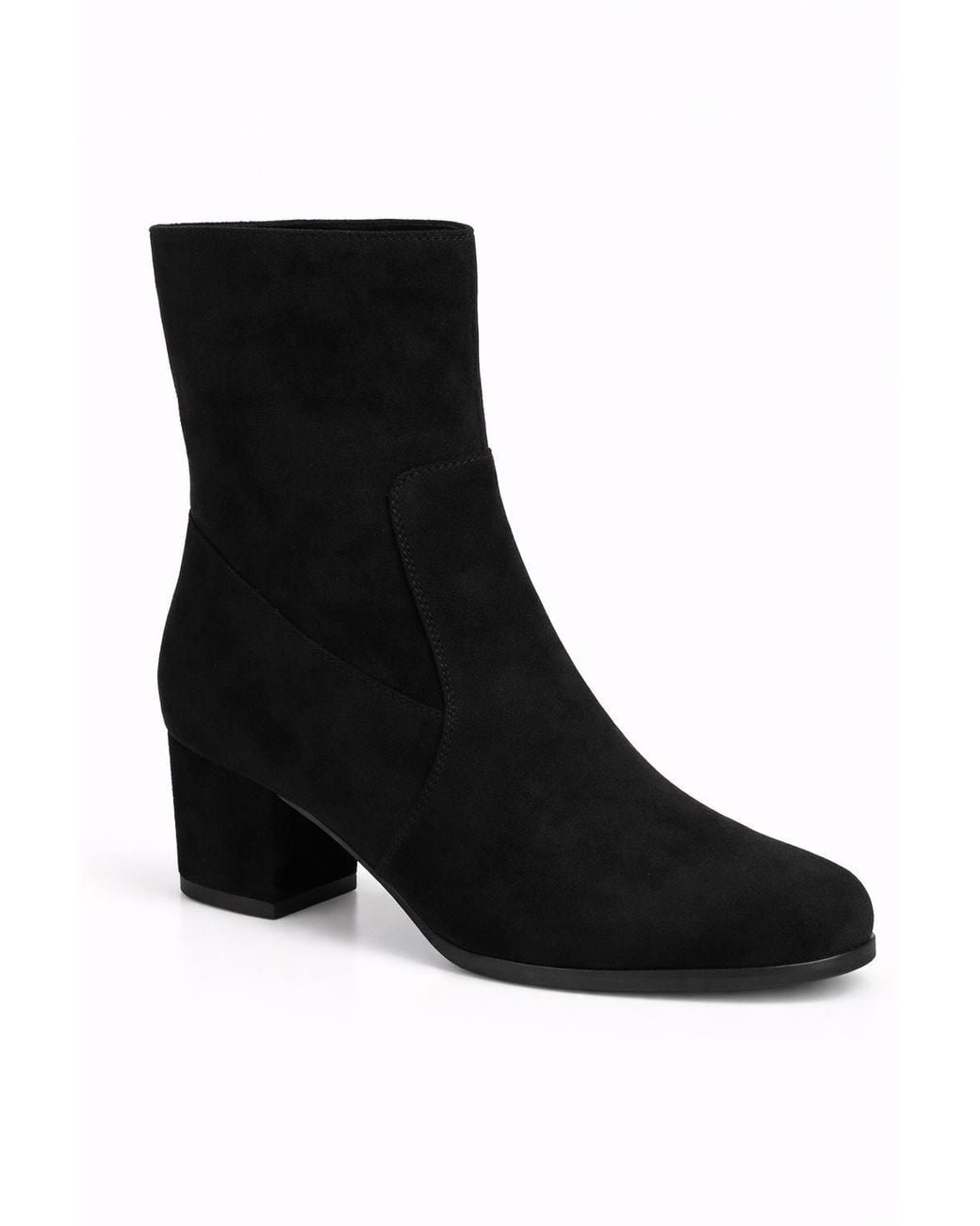 Spot on Black Wide Fit Block Heel Ankle Boots