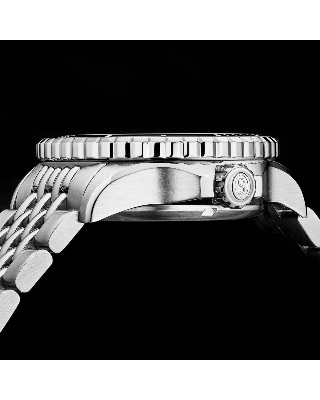 Stuhrling Metallic Swiss Automatic Depthmaster Radiance Diver Watch Stainless Steel Case W/ Rotating Unidirectional Bezel & Stainless Steel for men