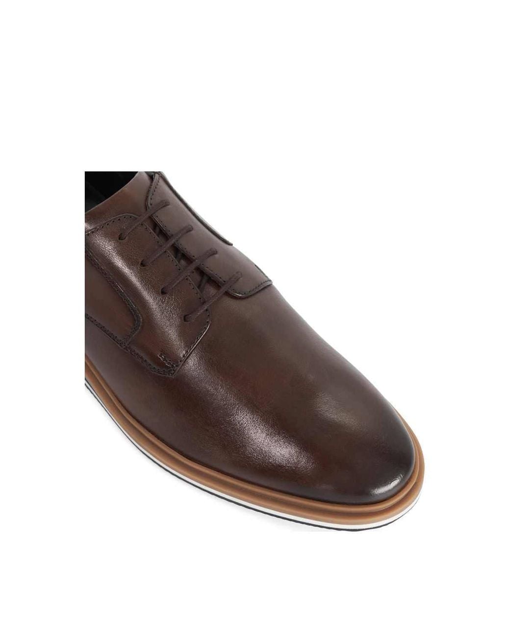 Dune Brown 'Bracktonnn' Leather Casual Shoes for men