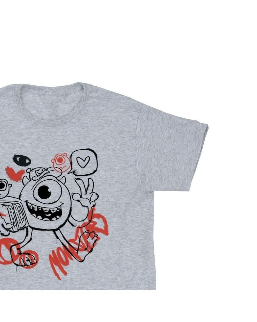 Disney Gray Mike Graffiti T-Shirt for men