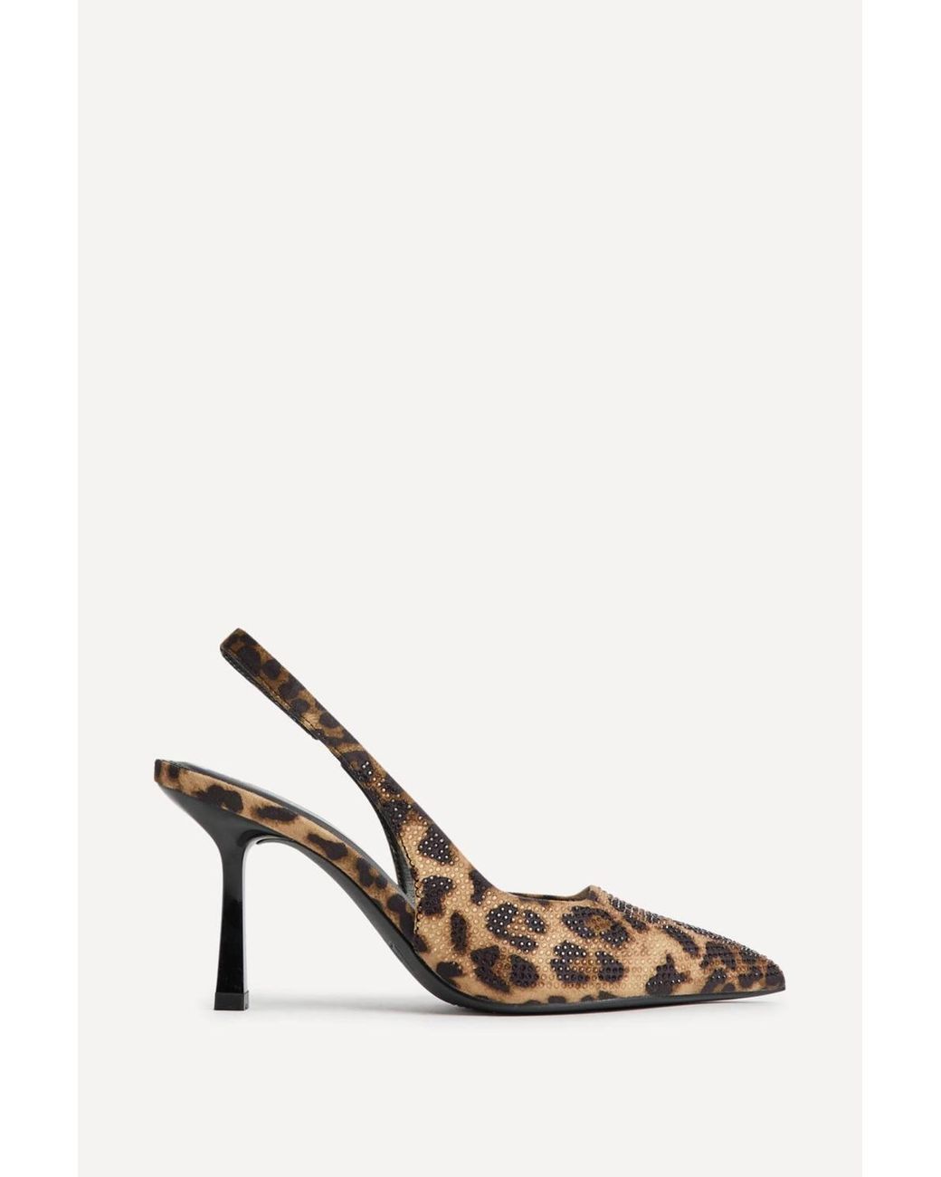 Linzi White Hotfix Leopards Embellished Court Heels