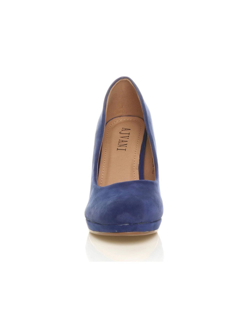 AJVANI Blue Mid High Heel Court Shoes