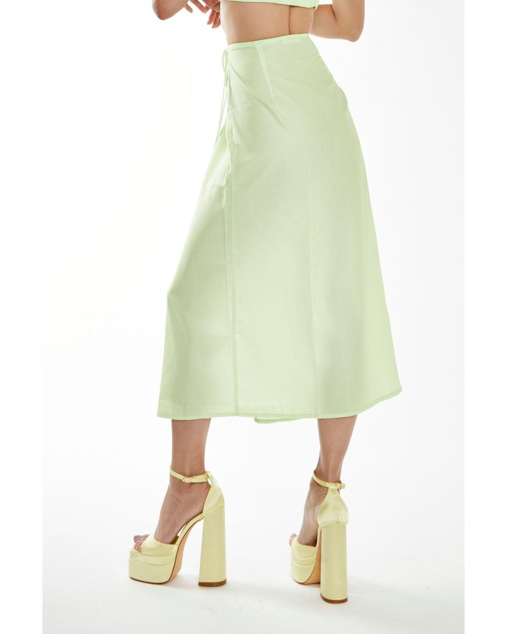Shnoo Green Wrap Midi Skirt