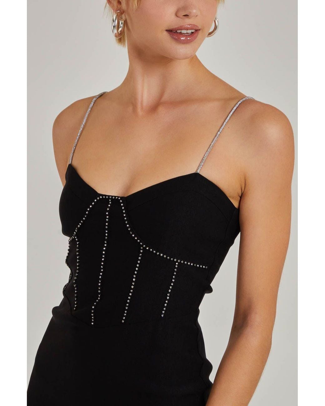 Pink Vanilla Black Rhinetsone Corset Bodycon Dress