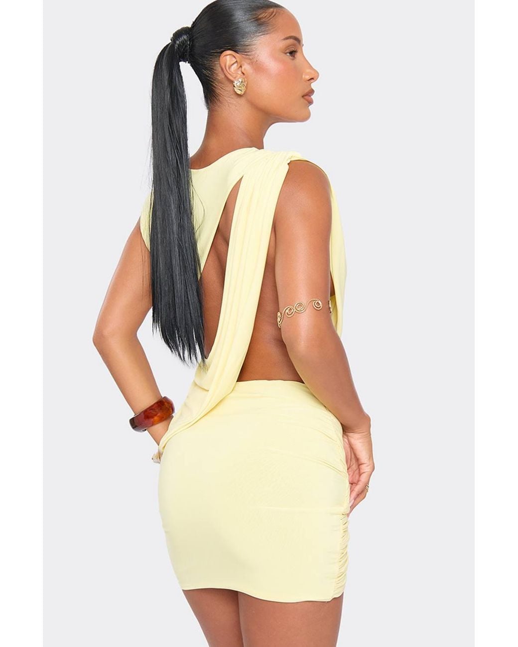 EGO Natural Sleeveless Cut Out Mini Dress