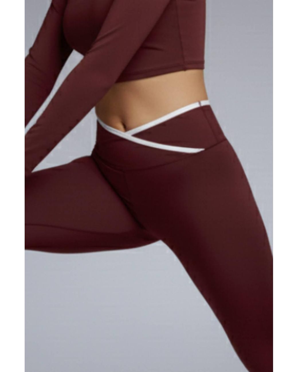 Stylewise Brown Contrast Trim Long Sleeve Top & Leggings Co-Ord Set