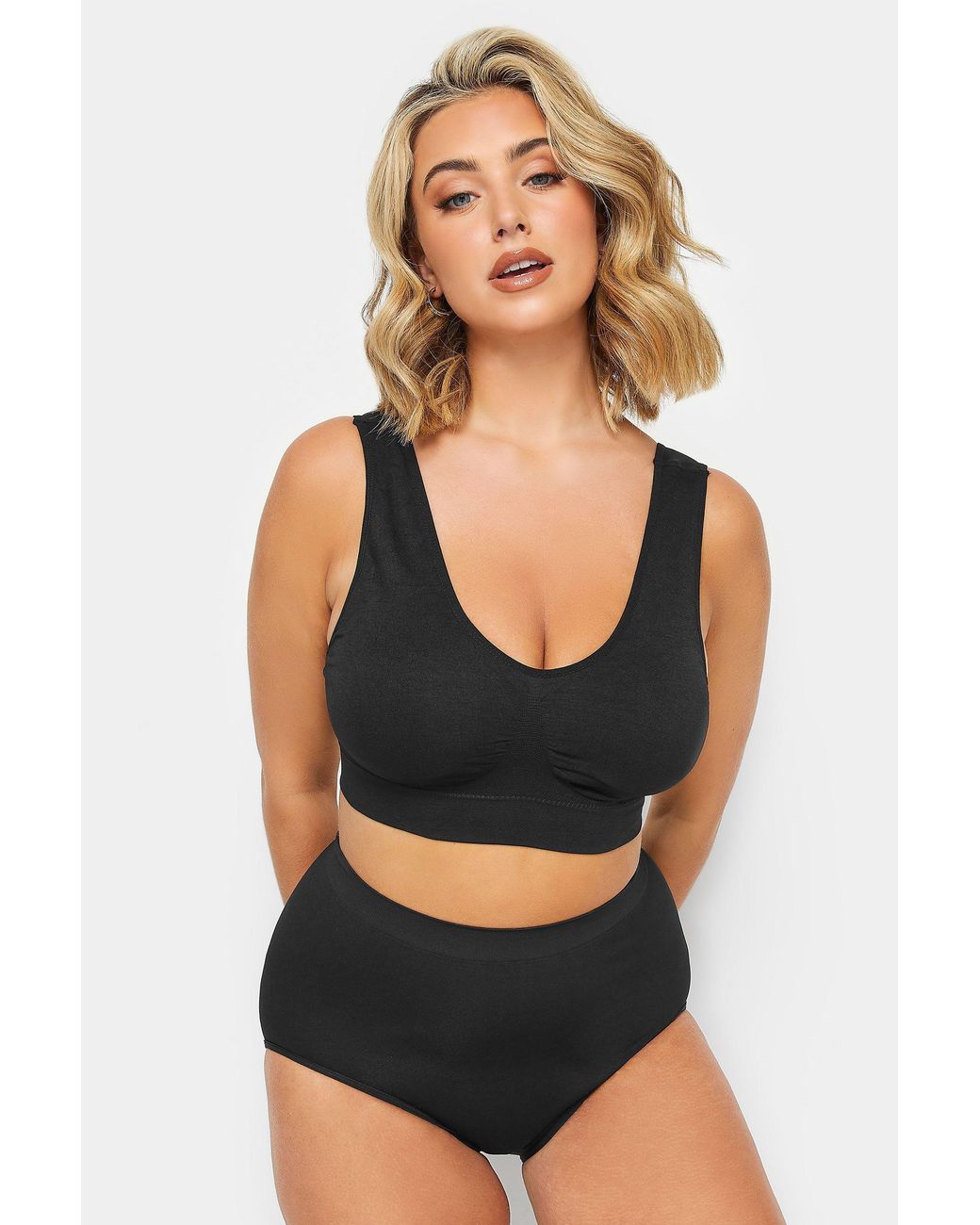 Yours Black 2 Pack Seamless Padded Bras