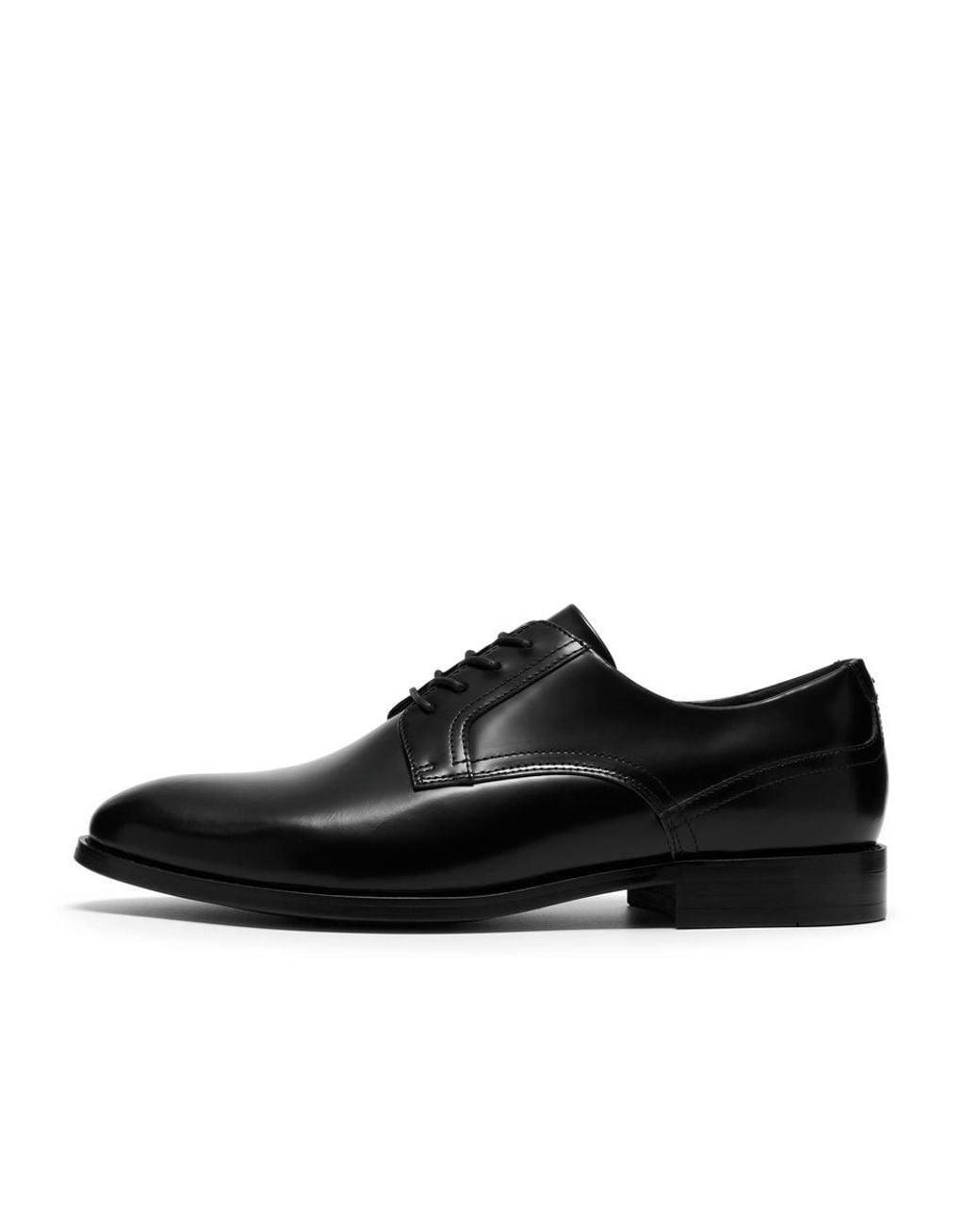Clarks Black Bowburn Lace Hi Shine Leather Derby Shoes, Lace Up for men