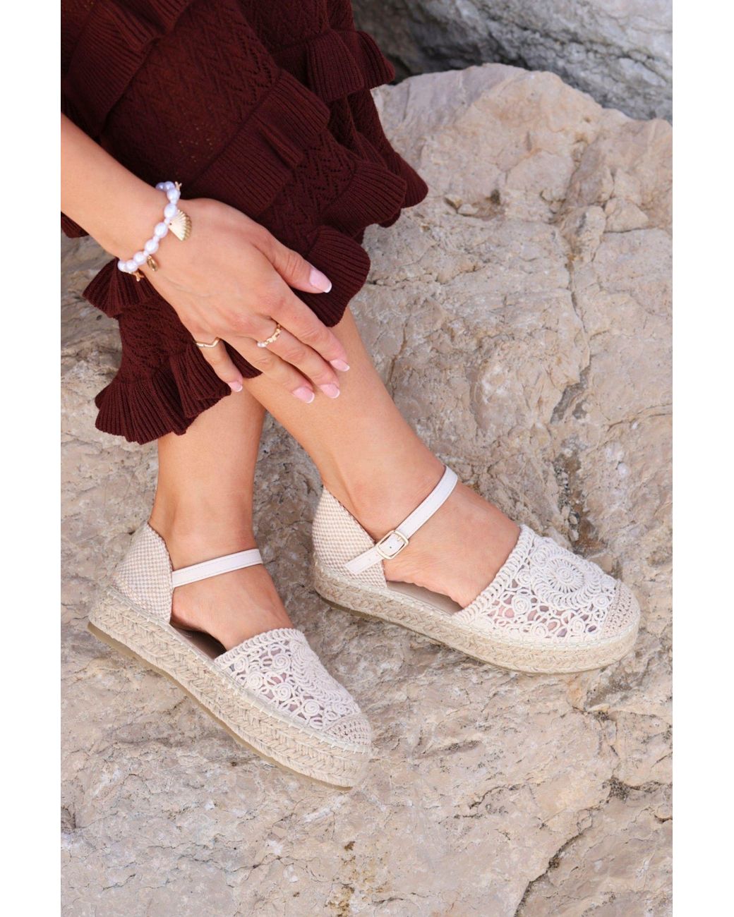 Linzi Natural Adelina Woven Espadrille Sandals