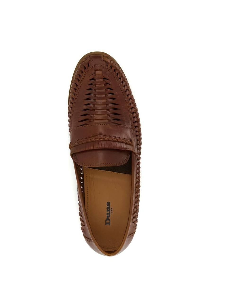 Dune Brown 'Brickles' Leather Casual Shoes for men