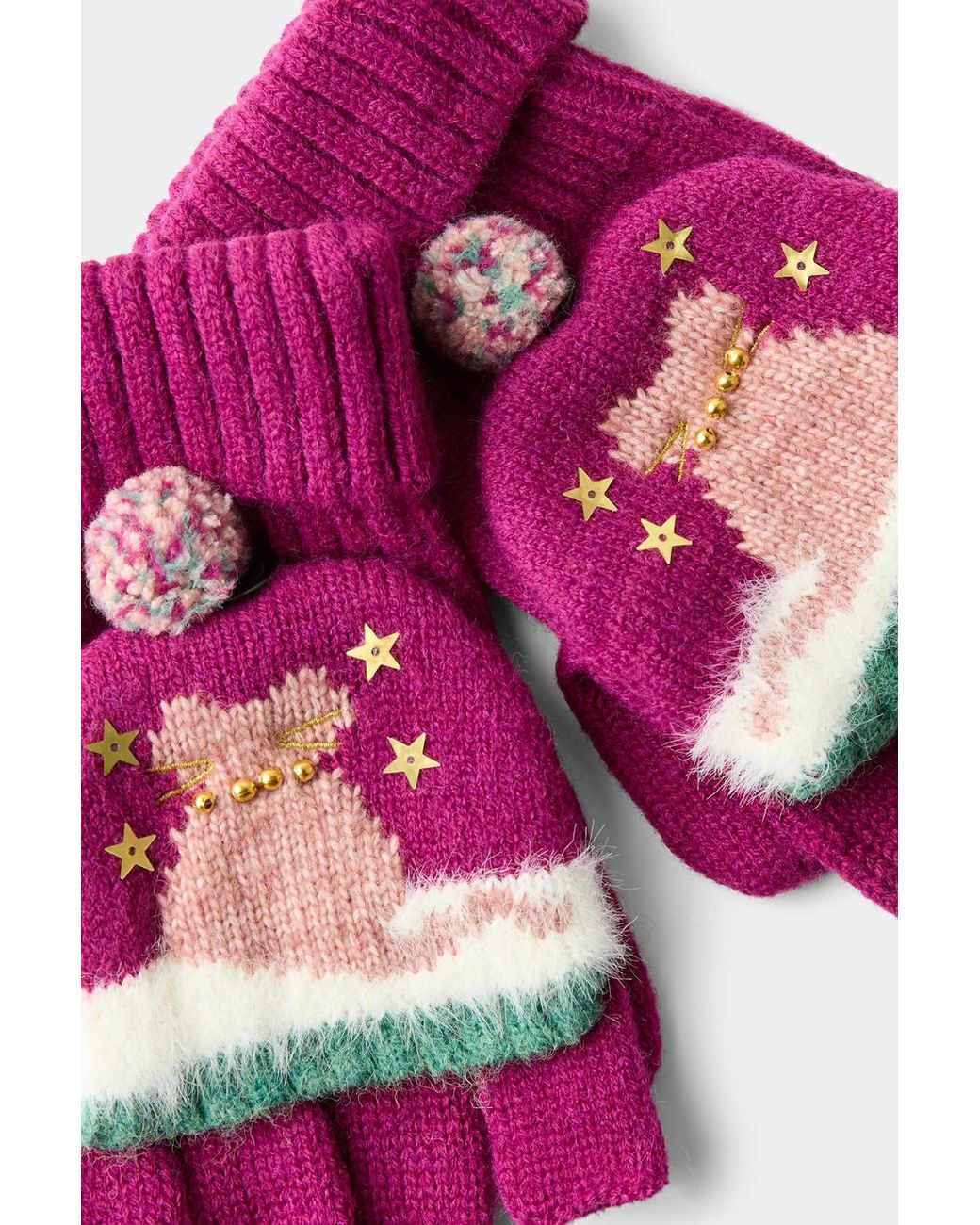 Joe Browns Pink Cosy Cats Winter Glove
