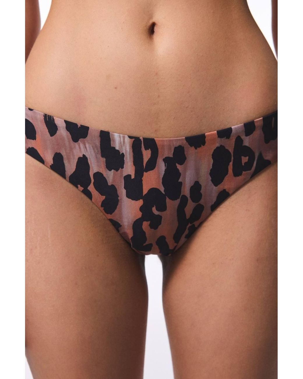 Penti Black Clove Minimal Cut Leopard Print Super Brazilian Bikini Bottom