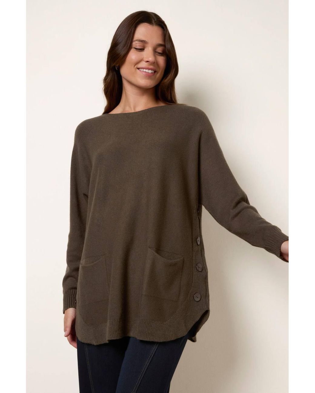 Blue Vanilla Brown Long Sleeve Round Neck Jumper