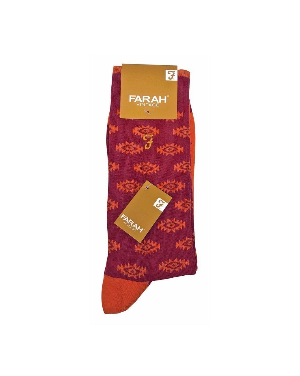 Farah Red 2 Pack Retro Cotton Rich Luxury Formal Dress Socks for men