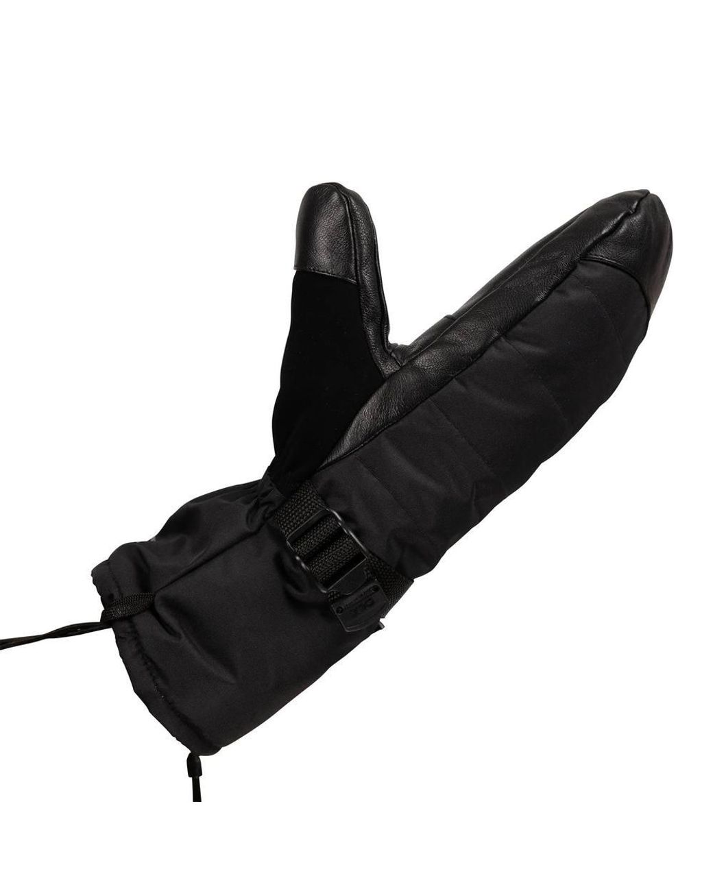 Trespass Black Thoren Dlx Goat Leather Ski Mittens for men