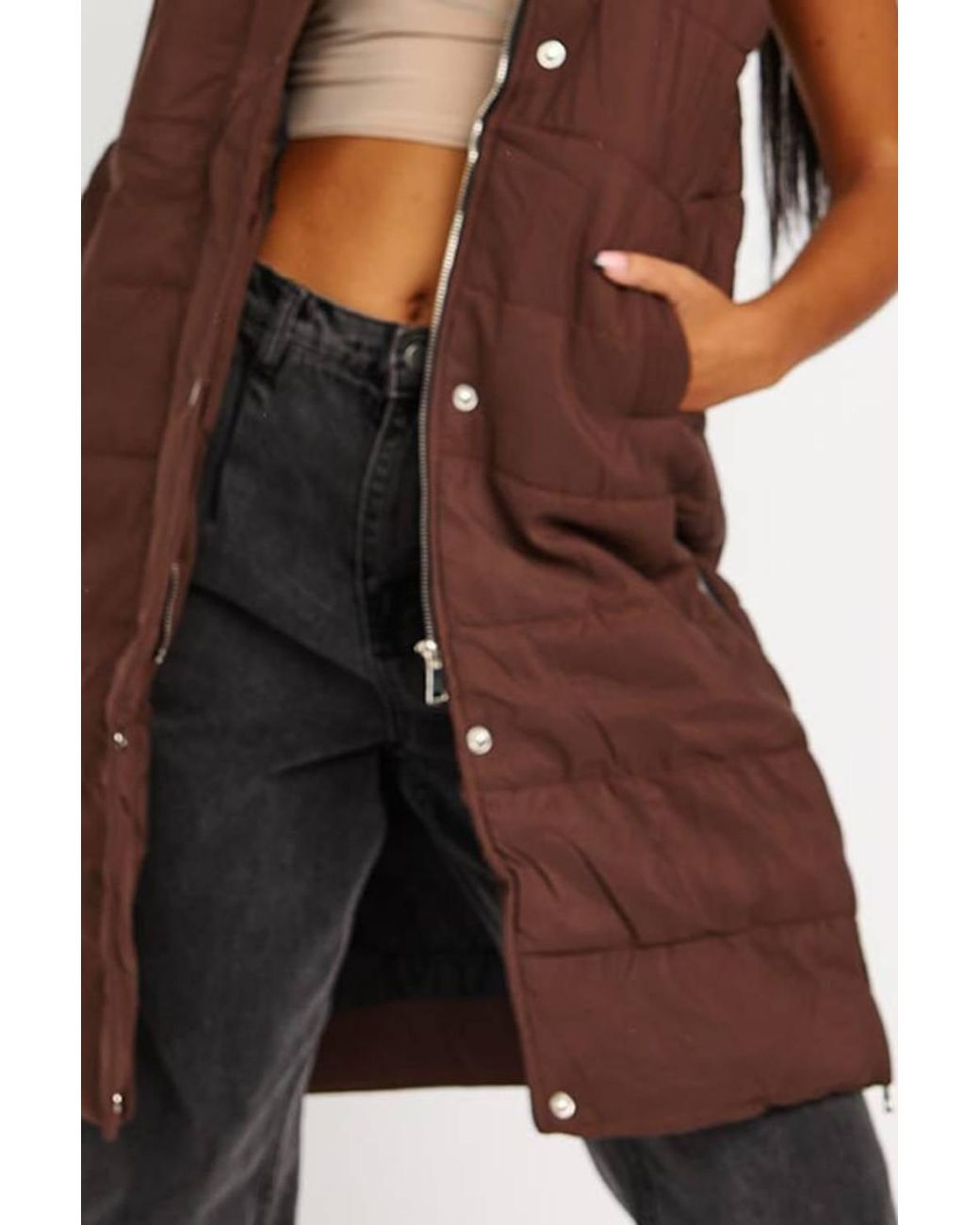 Stylewise Brown Padded Zip-Up