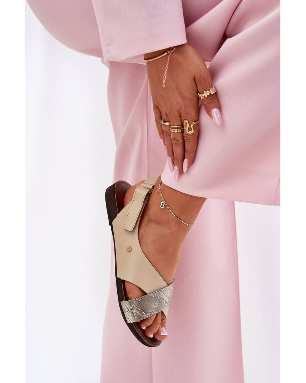 Love Lace Pink Sandals With 2Cm Heel & Logo