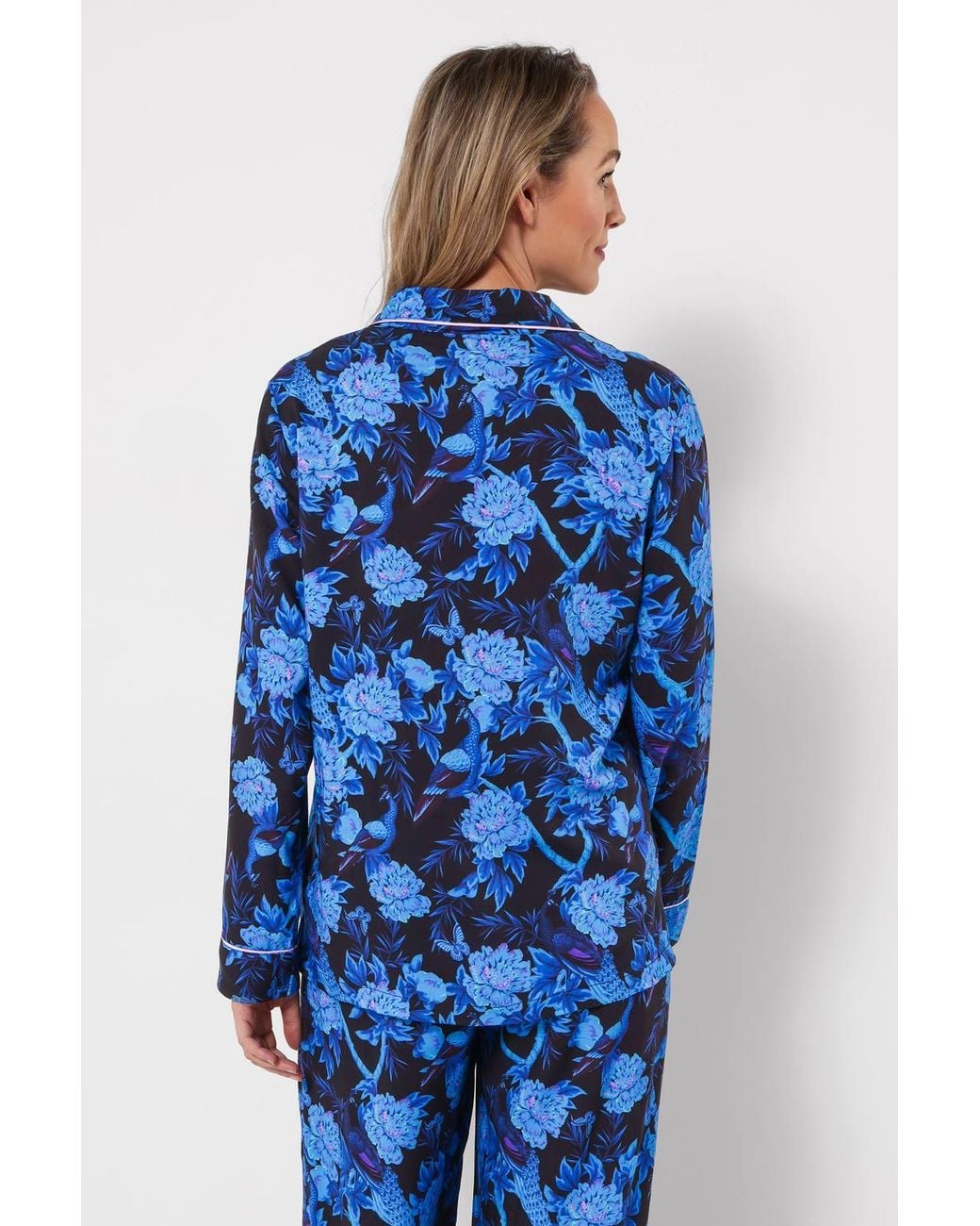 Joe Browns Blue Boutique Floral Button Through Pyjama Top