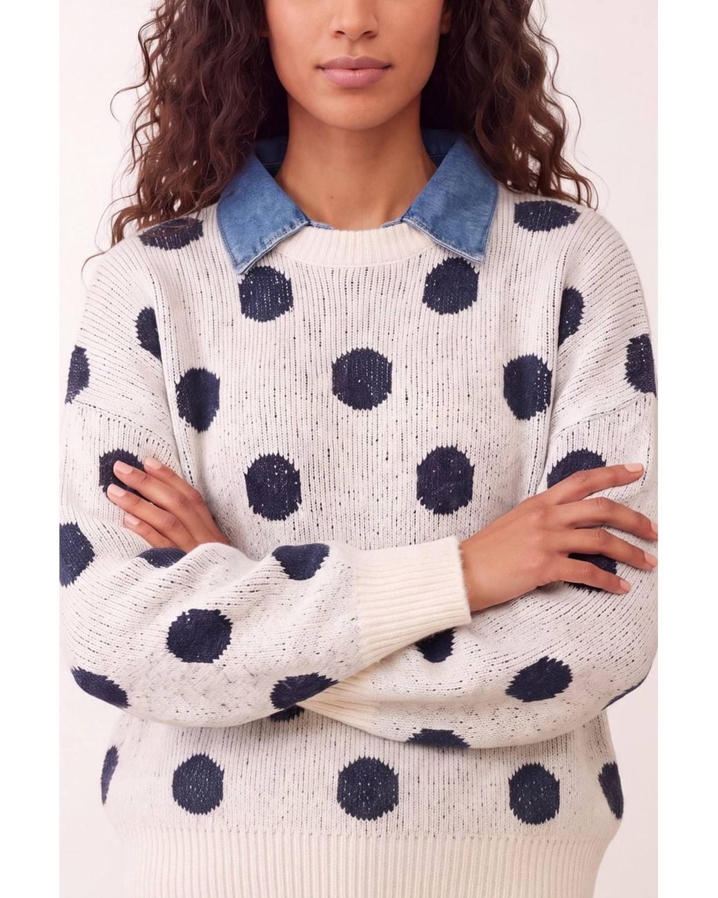 Blue Vanilla Natural Long Sleeve Collar Jumper
