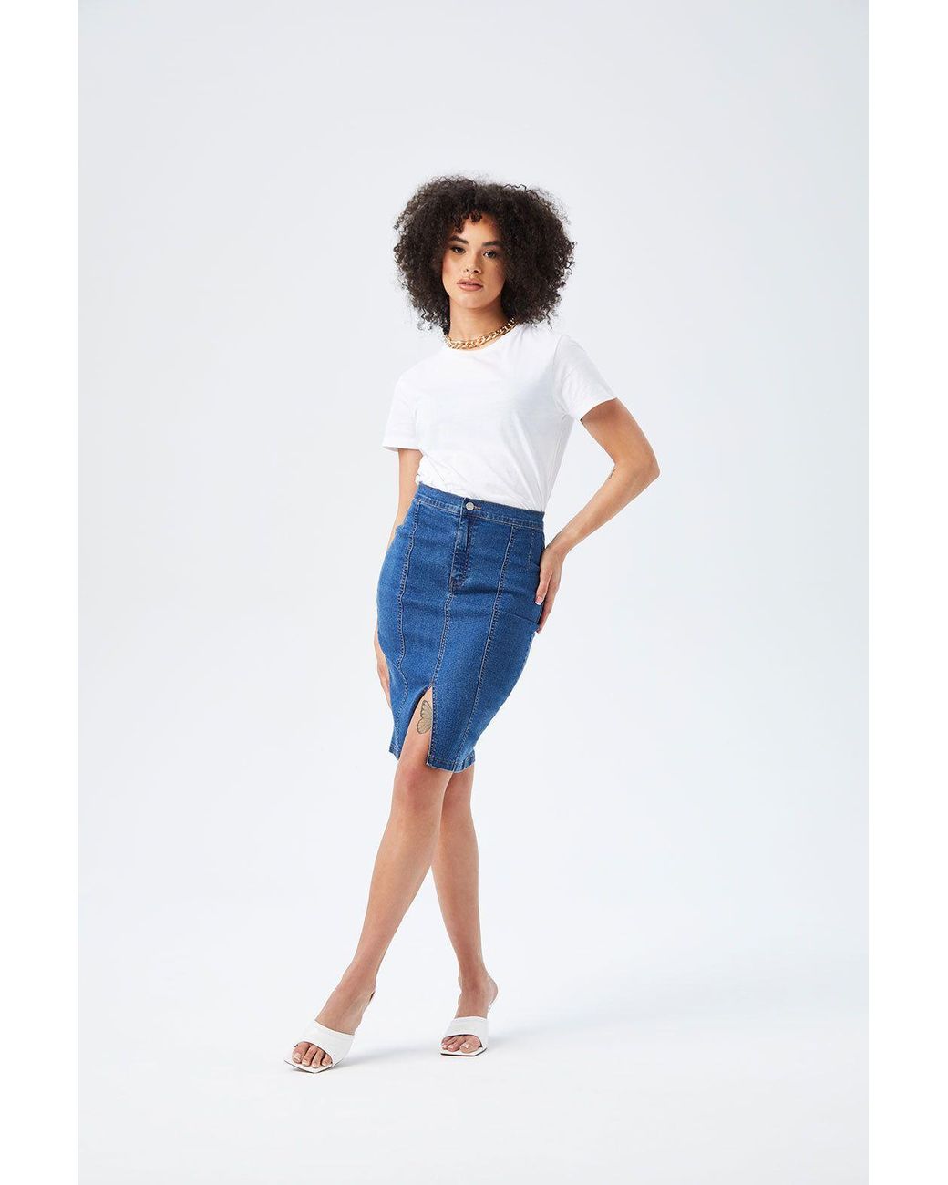 Urban Bliss Blue Pencil Skirt