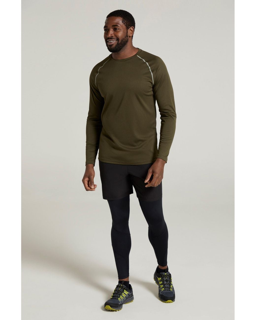 Mountain Warehouse Green 'Endurance' Long Sleeved Quick Dry Summer Hiking Top for men