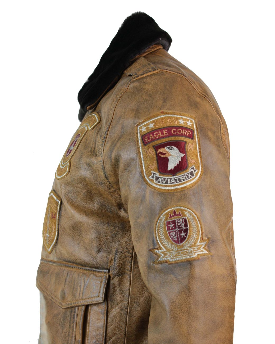 TruClothing Brown Aviator Pilot Bomber Jacket for men