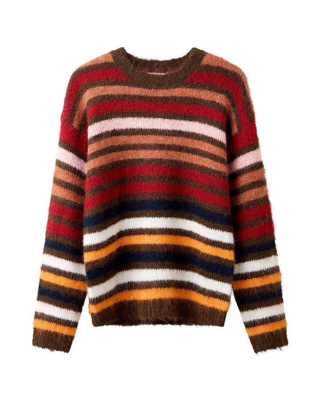 Joe Browns Blue Autumn Days Fluffy Striped Jumper