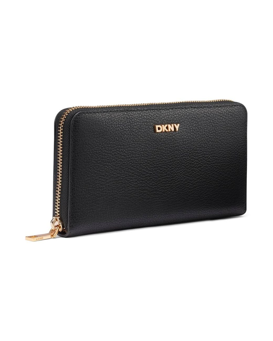 DKNY Black Alya Large Zip Around Wallet