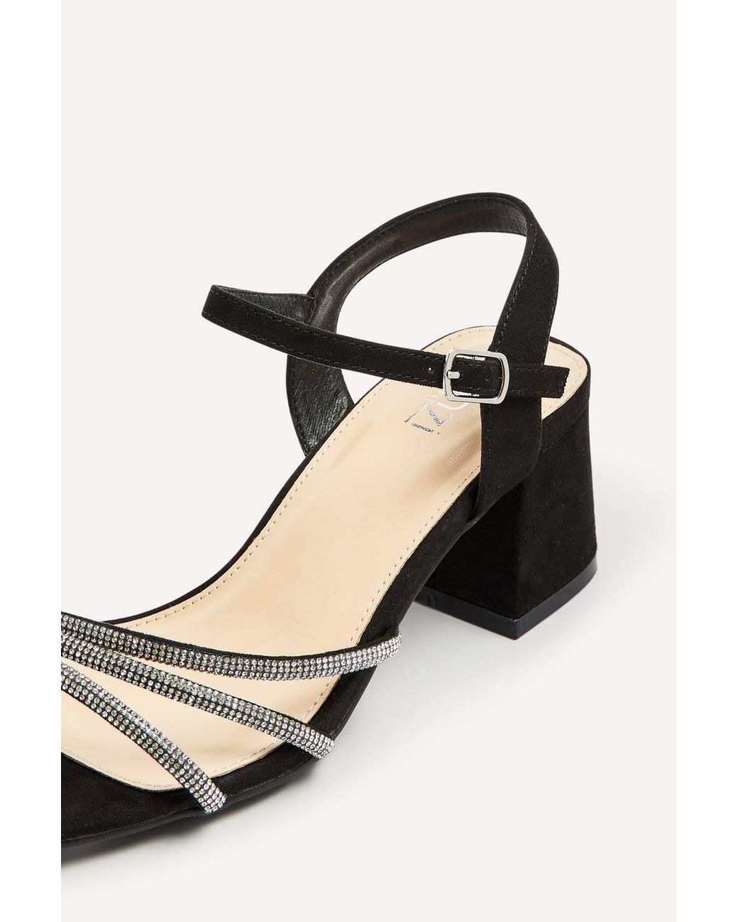 Linzi Black Mariah Wide Fit Diamante Heels