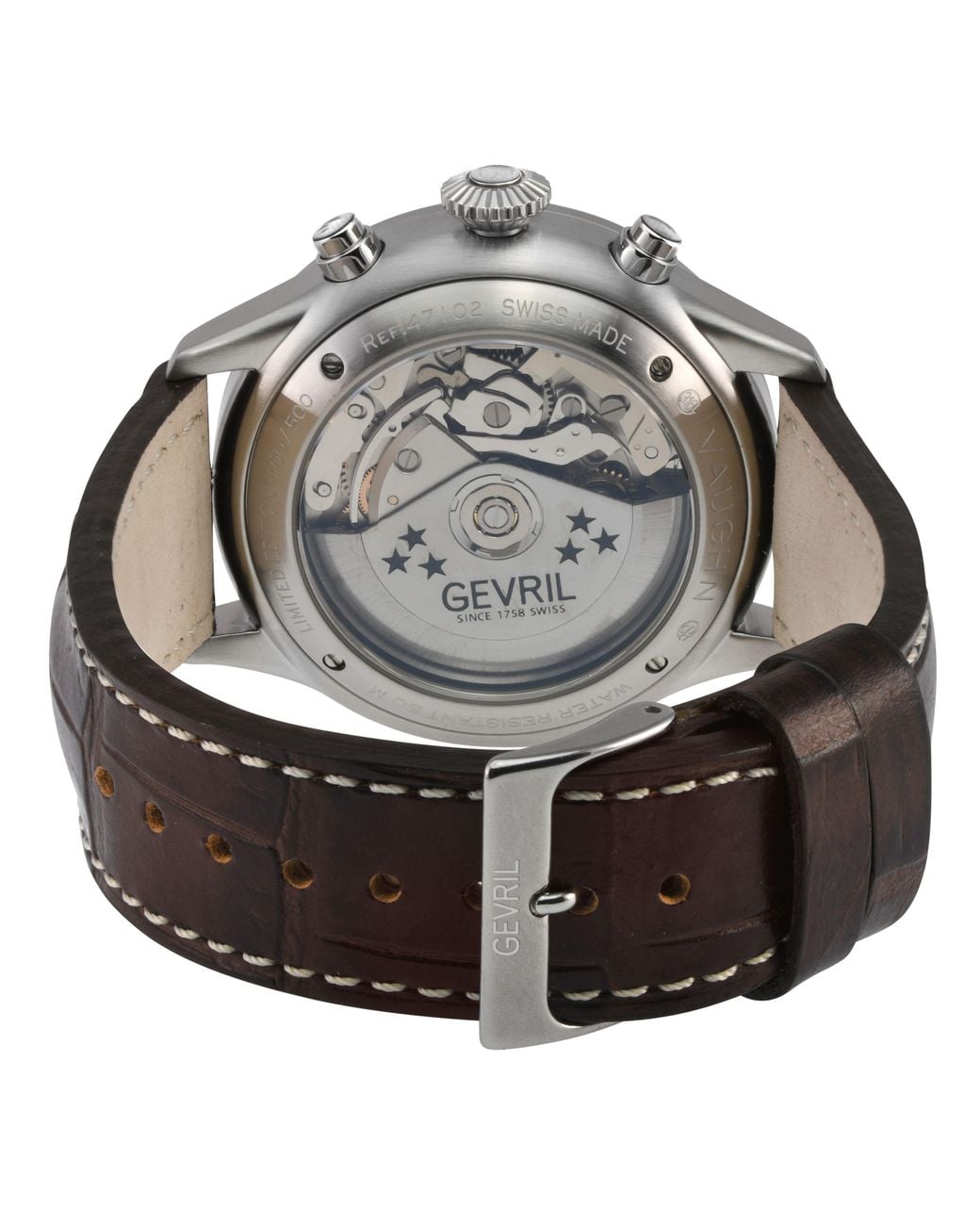 Gevril Gray Vaughn, Swiss Automatic Watch, Dial, Italian Leather, & Sapphire Crystal for men